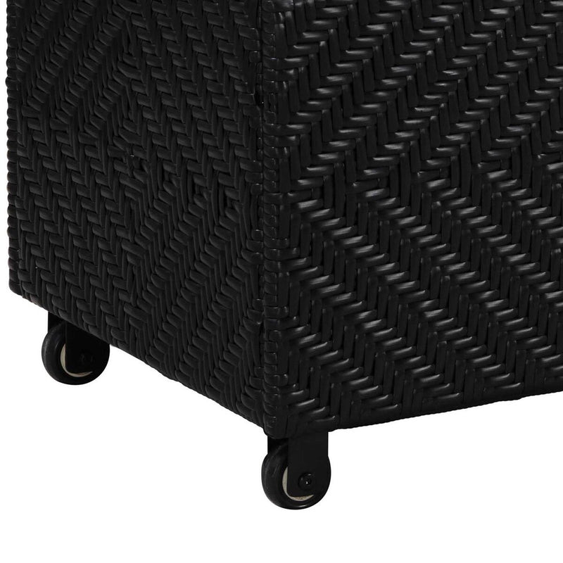 Patioflare Padded Wicker Deck Box-Bench Combo, 60 gallons capacity