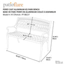 Patioflare Paradise Cast Aluminum Park Bench
