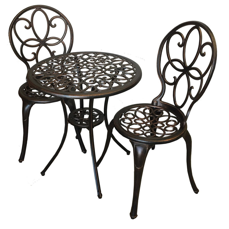 Patioflare Rosalie 3PC Cast Aluminum Bistro Set