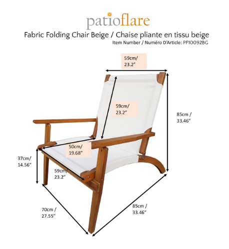 Patioflare Susan Wood Folding Chair