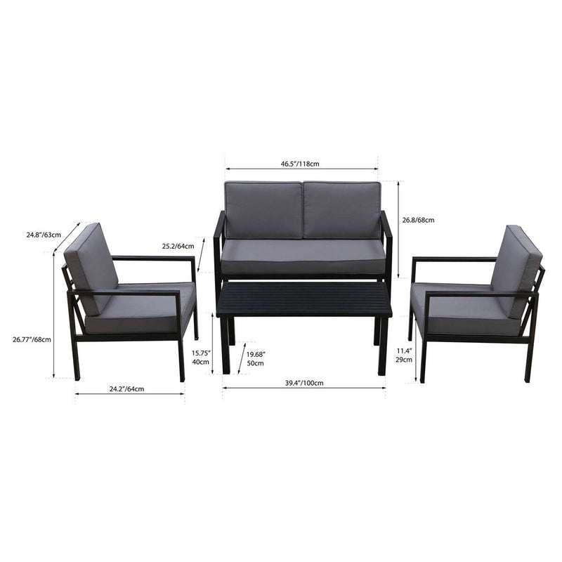 Patioflare Tylor Aluminum Conversation Set