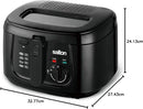 Salton Cool Touch Deep Fryer for Home Use with Basket - 2.5L2.6QT Capacity, Easy to Clean and Store
