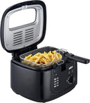 Salton Cool Touch Deep Fryer for Home Use with Basket - 2.5L2.6QT Capacity, Easy to Clean and Store