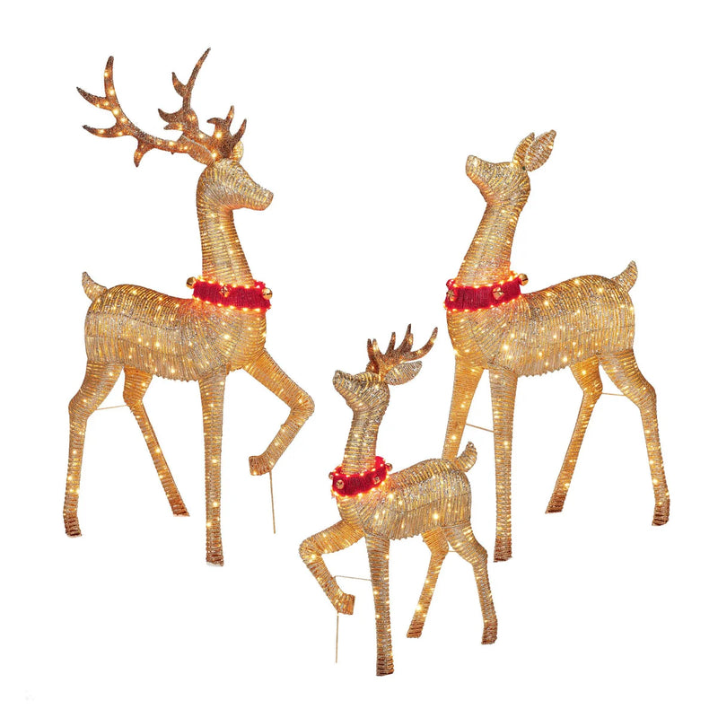 Set of 3 LED Deer Family