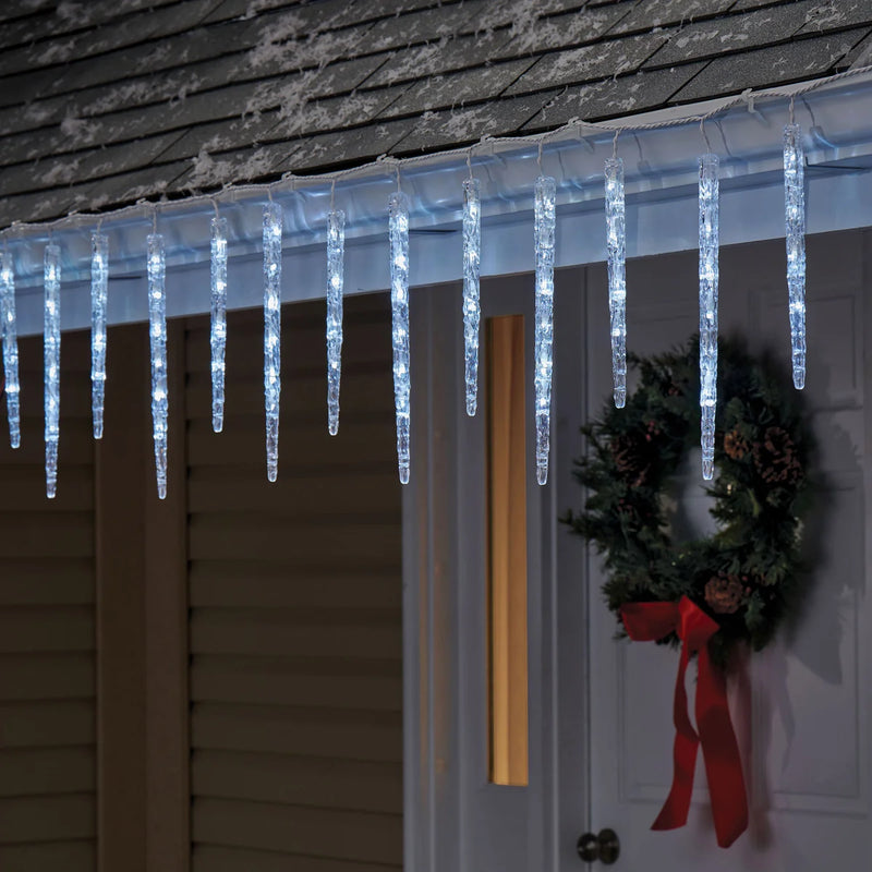 Sylvania 20 Twinkling Light Molded Pure White Icicles Set