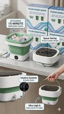 Foldable Portable Washing Machine – Mini Compact Laundry Washer for Travel, Apartments & Dorms, Lightweight Collapsible Bucket Washer