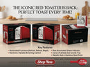 Premium Red Metallic Stainless Steel 2-Slice Toaster