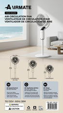 AIRMATE 3D Oscillating Air Circulation Fan, 32-Speed Smart Pedestal Fan with Remote, Quiet DC Motor Energy Saving Floor Fan, Adjustable Multi-Height Stand Fan for Bedroom Home Office