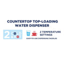 Countertop Water Dispenser, Top-Loading Hot & Cold Water Cooler with Push-Paddle Controls, Child Safety Lock, Drip Tray, 3–5 Gallon Bottle Compatible