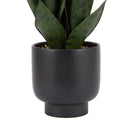 Artificial Snake Plant in Black Pot, Realistic Faux Potted Greenery for Indoor Home and Office Desk Decor, Low Maintenance Fake Plant