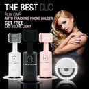 Auto Face Tracking Phone Tripod, 360° Rotation Smart Holder with Rechargeable Battery for Live Streaming, Vlogs & Video Calls