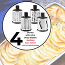 Rotary Drum Grater with 4 Stainless Steel Drums, Hand-Crank Cheese Grater, Vegetable Slicer, Fine & Coarse Grater, Ice Crusher with Suction Base