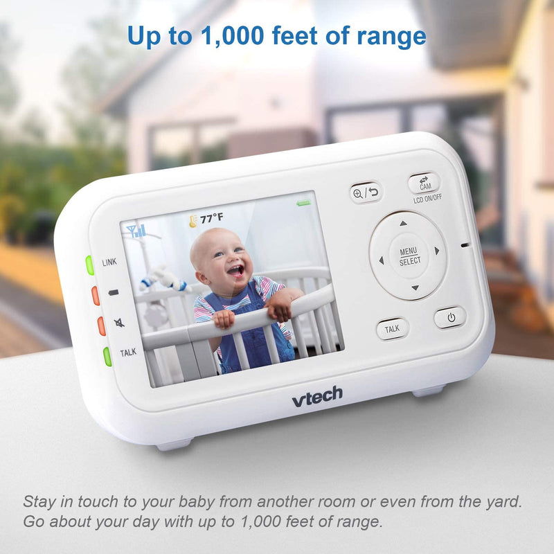 628 Vtech VTech Digital Baby Monitor with Temperature Sensor, 1 Count, White