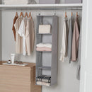 4-Shelf Hanging Closet Organizer, Foldable Fabric Storage Shelves, Space-Saving Wardrobe Organizer for Clothes, Accessories, Bedroom & Home