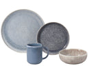 CANVAS Agora 4-Tone Stoneware Dinnerware Set with Mugs, Serves 4, 16-pc, Coastal Blue
