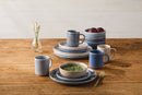 CANVAS Agora 4-Tone Stoneware Dinnerware Set with Mugs, Serves 4, 16-pc, Coastal Blue