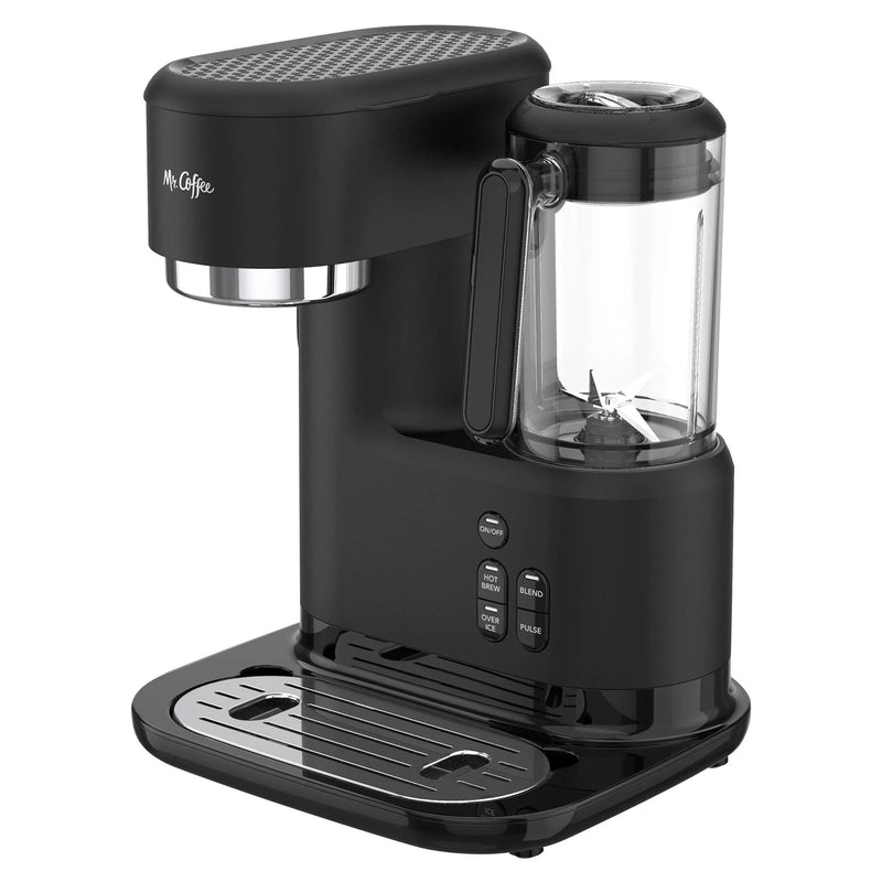 Mr. Coffee Hot Coffee, Iced Coffee & Frappe Maker with Integrated Blender & 2 Tumblers, Black