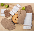 8-Piece Cotton Kitchen Set, Brown Oven Mitts & Pot Holders, Heat-Resistant Kitchen Accessories, Cooking & Baking Essentials