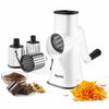 Rotary Drum Grater with 4 Stainless Steel Drums, Hand-Crank Cheese Grater, Vegetable Slicer, Fine & Coarse Grater, Ice Crusher with Suction Base