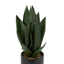 Artificial Snake Plant in Black Pot, Realistic Faux Potted Greenery for Indoor Home and Office Desk Decor, Low Maintenance Fake Plant