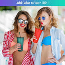 10 Pack Tumbler with Straw and Lid Bulk Reusable Plastic Cups Plastic Drinking Straw Tumbler Iced Coffee Cup Water Bottle for Parties Birthdays (24 oz, Assorted Color)