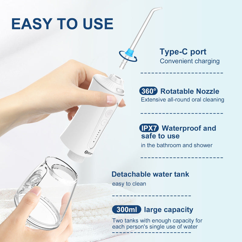 HENU Cordless Water Flosser for Teeth – Portable & Rechargeable Dental Oral Irrigator