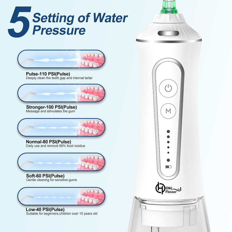 HENU Cordless Water Flosser for Teeth – Portable & Rechargeable Dental Oral Irrigator