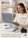 Universal Laptop & Tablet Cooling Stand – Ergonomic Height Adjustable Riser with 4-Port Detachable USB Hub & Ultra-Silent 2400RPM Fan – Compatible with 13-15" Devices (White)