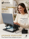 Universal Laptop & Tablet Cooling Stand – Ergonomic Height Adjustable Riser with 4-Port Detachable USB Hub & Ultra-Silent 2400RPM Fan – Compatible with 13-15" Devices (Black)