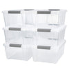 Tuffstore 12.2L Clear Storage Containers – Pack of 6, Durable Stackable Organizers for Home, Kitchen, and Office