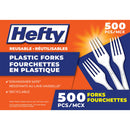 Hefty Plastic Forks, Knives, Spoons, Pack of 500 Each
