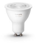 Philips Hue GU10 Base Smart Dimmable Bluetooth LED Light Bulbs, 400 Lumens, Soft White, 2-pk