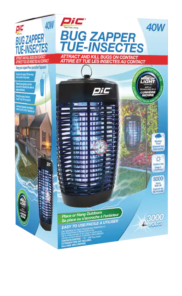PIC 40W 3000V Weather-Proof UV Blue Light Hanging Mosquito/Bug Zapper Lantern