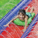 stargo Giant Backyard Water Spraying Slip and Slide, 25 Feet Slide with 2 Inflatable Sliding inflatables red, blue
