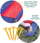 stargo Giant Backyard Water Spraying Slip and Slide, 25 Feet Slide with 2 Inflatable Sliding inflatables red, blue