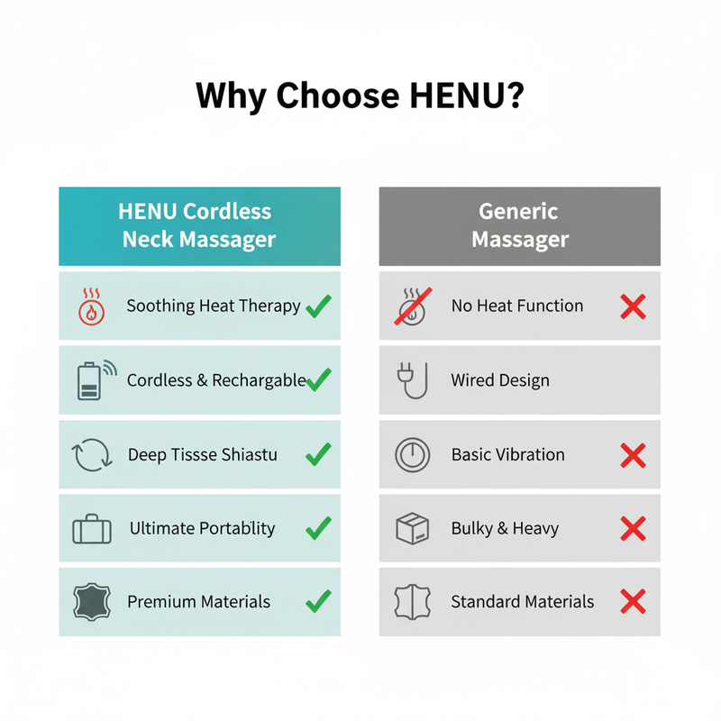 HENU Cordless Neck and Shoulder Massager with Heat