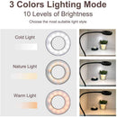 Bekada LED Desk Light with Clamp for Video Conference Lighting, Clip on LED Ring Light for Computer Webcam, USB Laptop Light for Zoom Meetings, Reading Light with 3 Color 10 Dimming Level