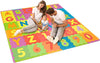Foam Play Mat with Alphabet and Shape Puzzles, 36 Multicolored Tiles & Borders