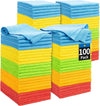Microfiber Magic Cleaning Towels; 100-Pack Absorbent Cloth Wipes; Lint-Free Washcloths Bulk; All-Purpose Detailing Rags