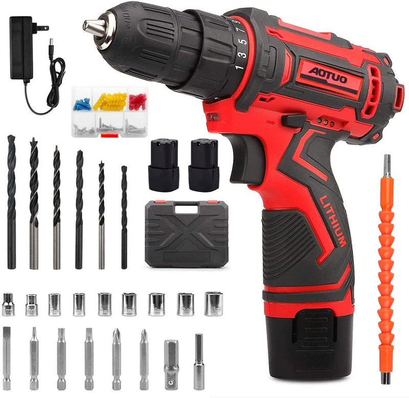Cordless Drill,Upgraded Electric Screwdriver 1500 Lithium-ion Battery Power Drill