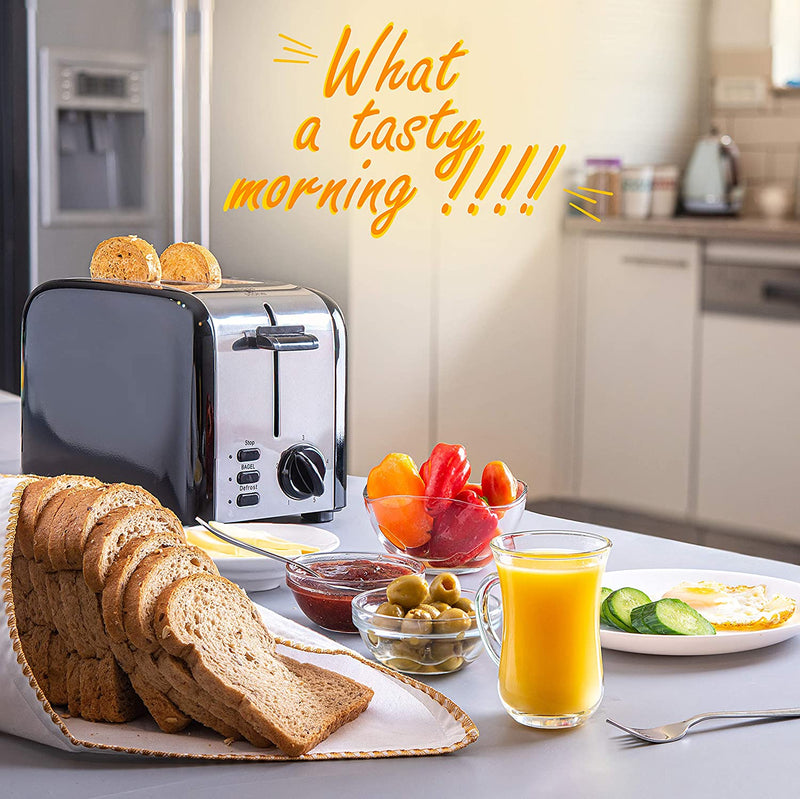 2 Slice Toaster, 1.5in Extra-Wide Slot Toaster For Bagel & Defrost with 5 Shade Settings