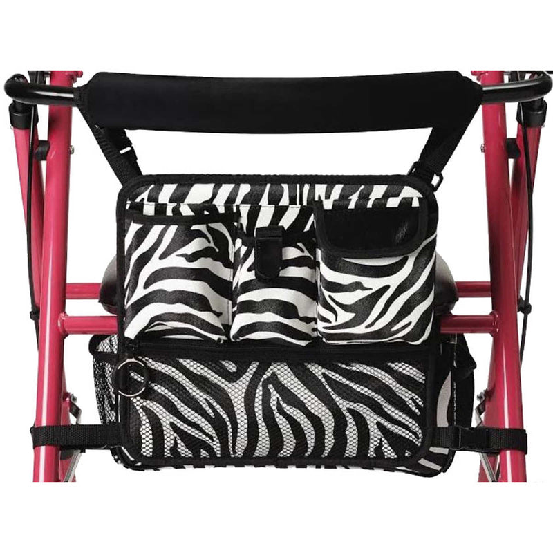 Medline UltraLight Zebra Rolling Walker - Shimmer Pink Frame
