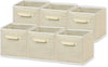 SimpleHouseware Storage Bin Cube Foldable Organizer, Beige - Pack of 6 Beige