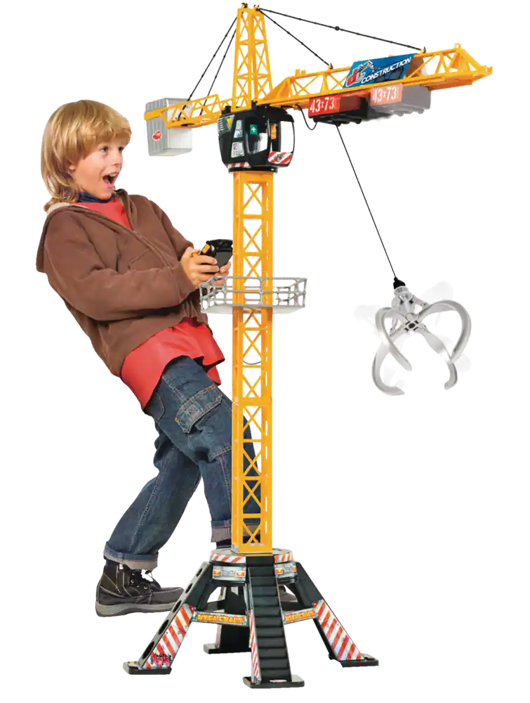 Dickie Toys Construction Motorized Mega Crane Toy Playset For Kids, 48-In, Ages 3+