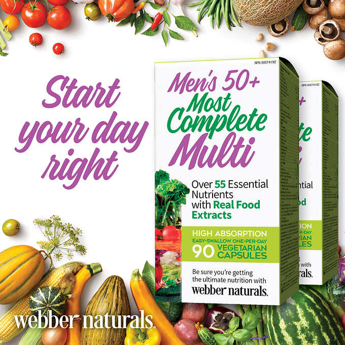 webber naturals Men’s 50+ Most Complete Multi - 2 x 90 vegetarian capsules
