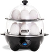 DASH Deluxe Rapid Egg Cooker for Hard Boiled, Poached, Scrambled Eggs, Omelets, Steamed Vegetables, Dumplings & More, 12 capacity, with Auto Shut Off Feature - Black