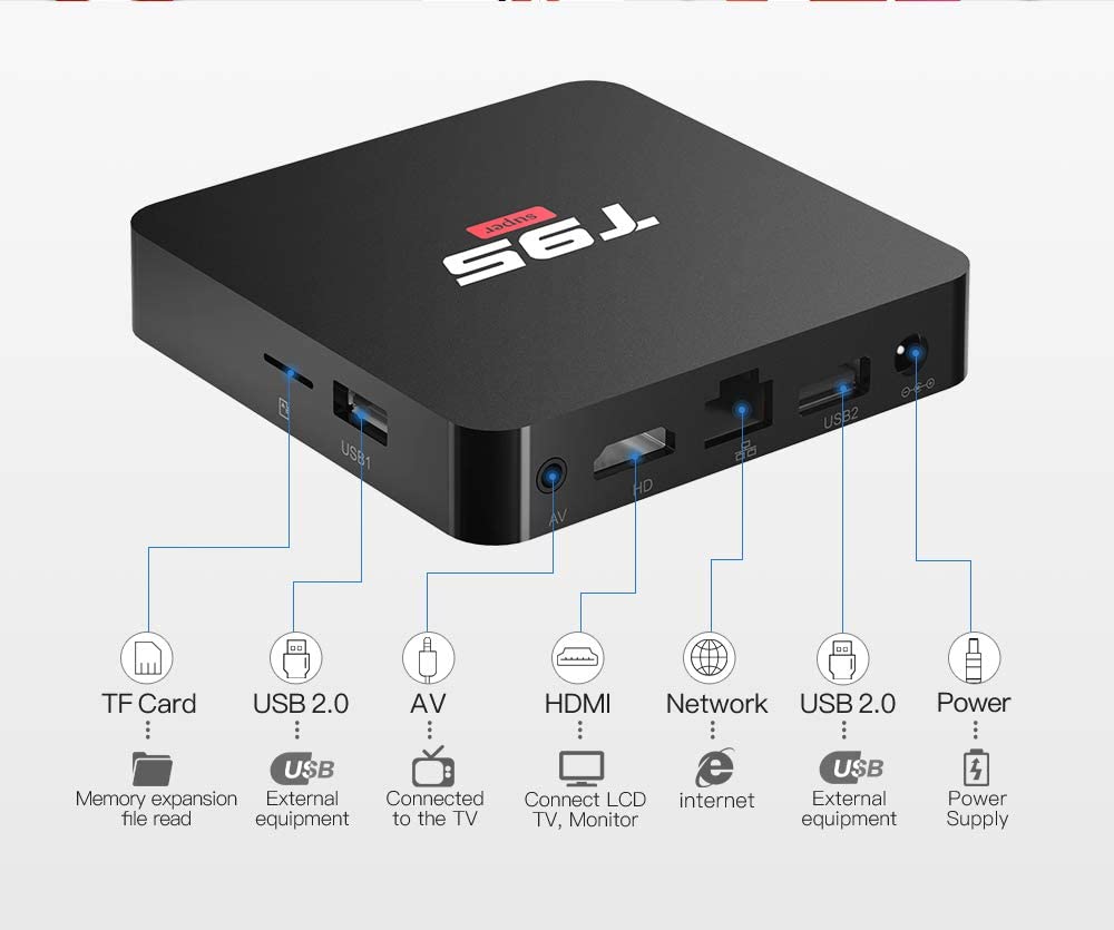 EASYTONE T95 Super TV Boxes Quad Core CPU H3 Chipset,2GB RAM 16GB ROM