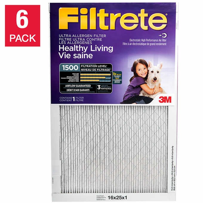 3M Filtrete Furnace Filters, 6-pack (size 16 x 25 x 1)