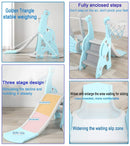 4-in-1 Slide and Swing Set with Climber and Basketball Hoop,Play Climber Slides Playset