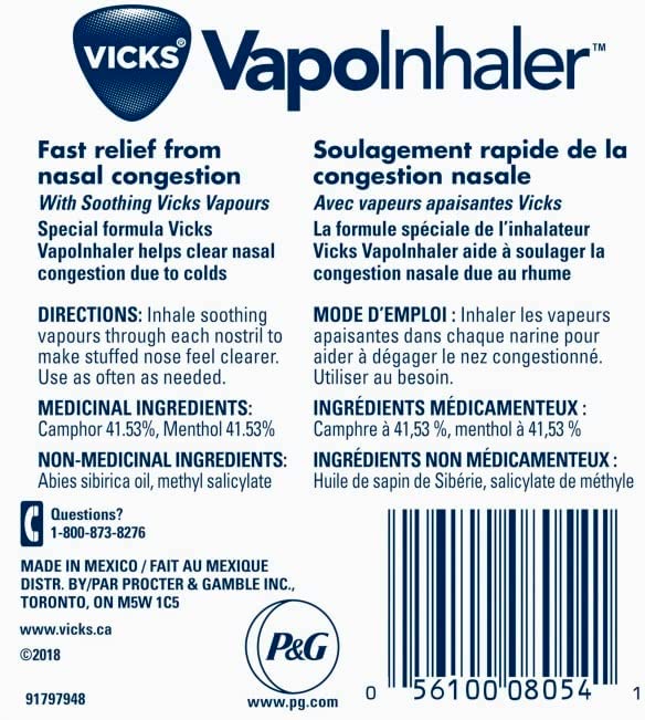 Vicks Inhaler for Quick Relief from Blocked Nose 0.5ml - Pack of 5